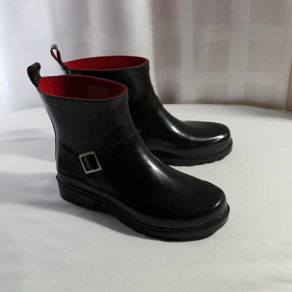 Capelli Black Rain Boots Never Worn Size 6